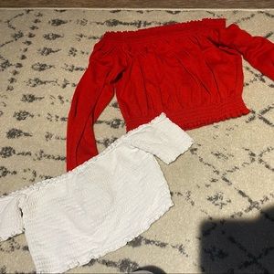Off the shoulder crop tops